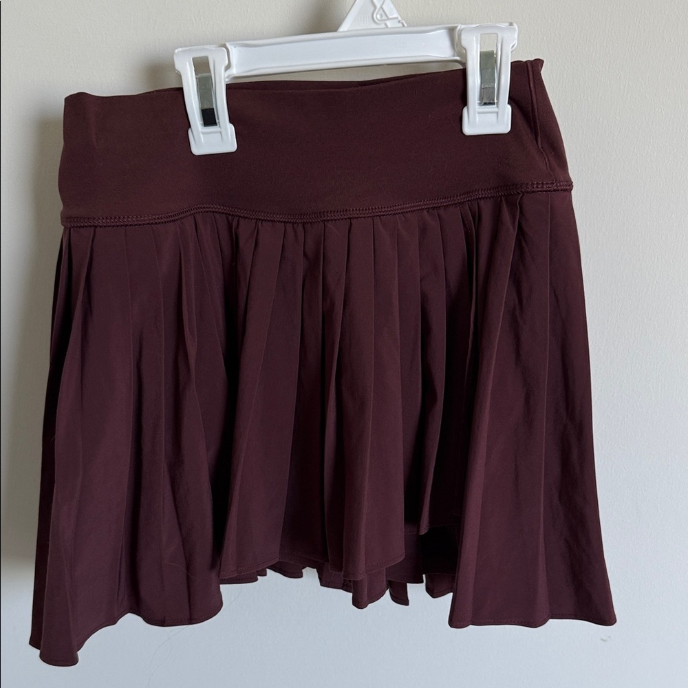 aerie Burgundy Pleated Mini Skirt